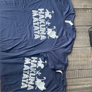 Two navy blue Hakuna matata t-shirts - Large and XL
